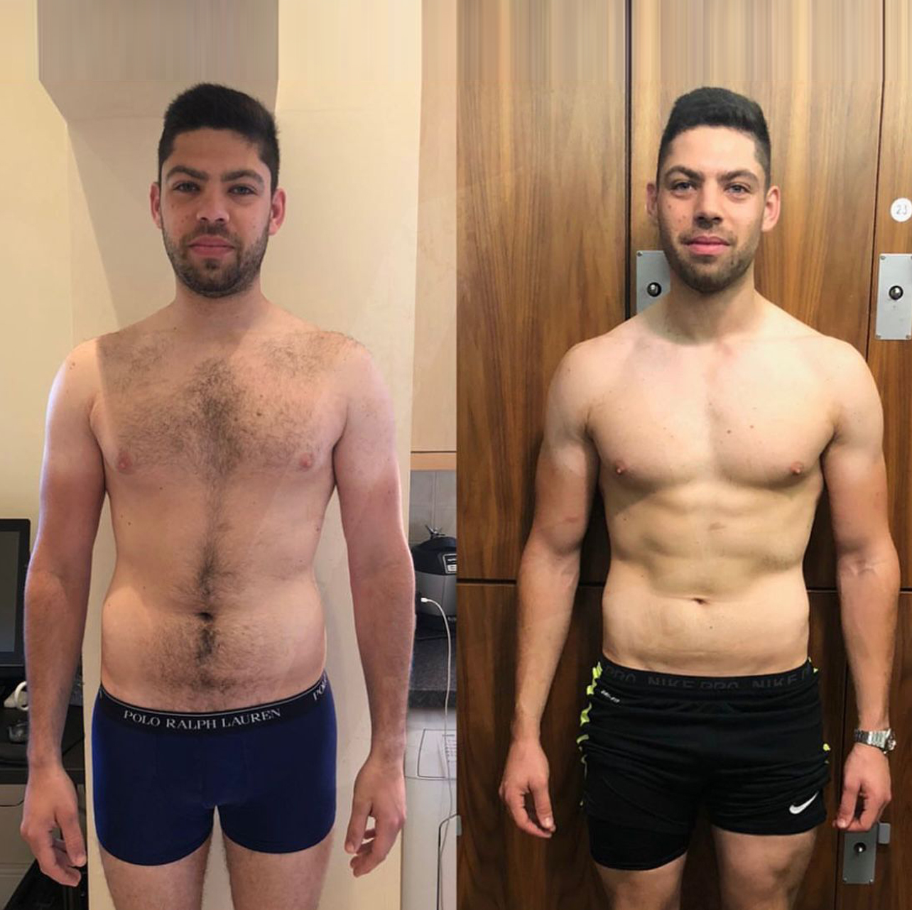 Azhar before and after body transformation with Fitty