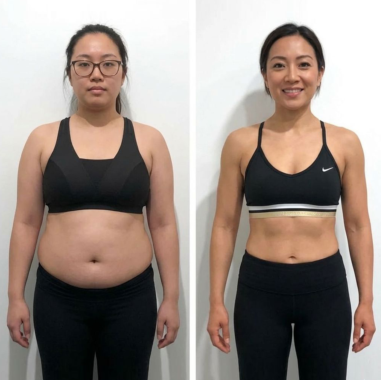 Carolina before and after body transformation with Fitty