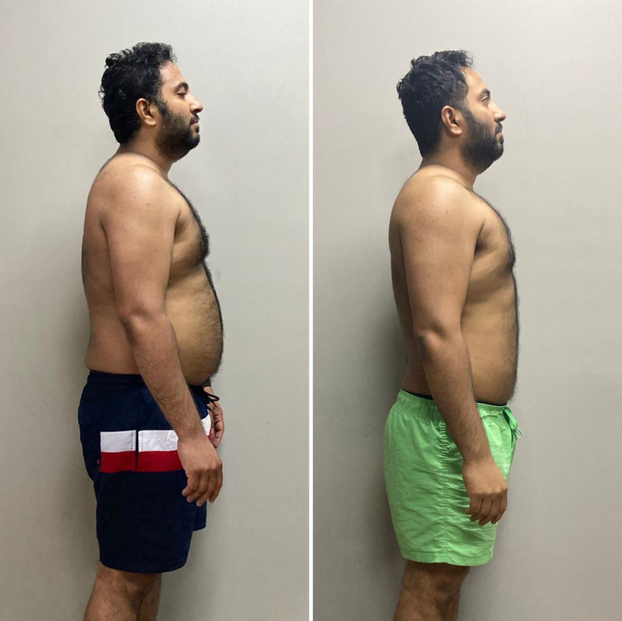 George Yashin before and after body transformation with Fitty