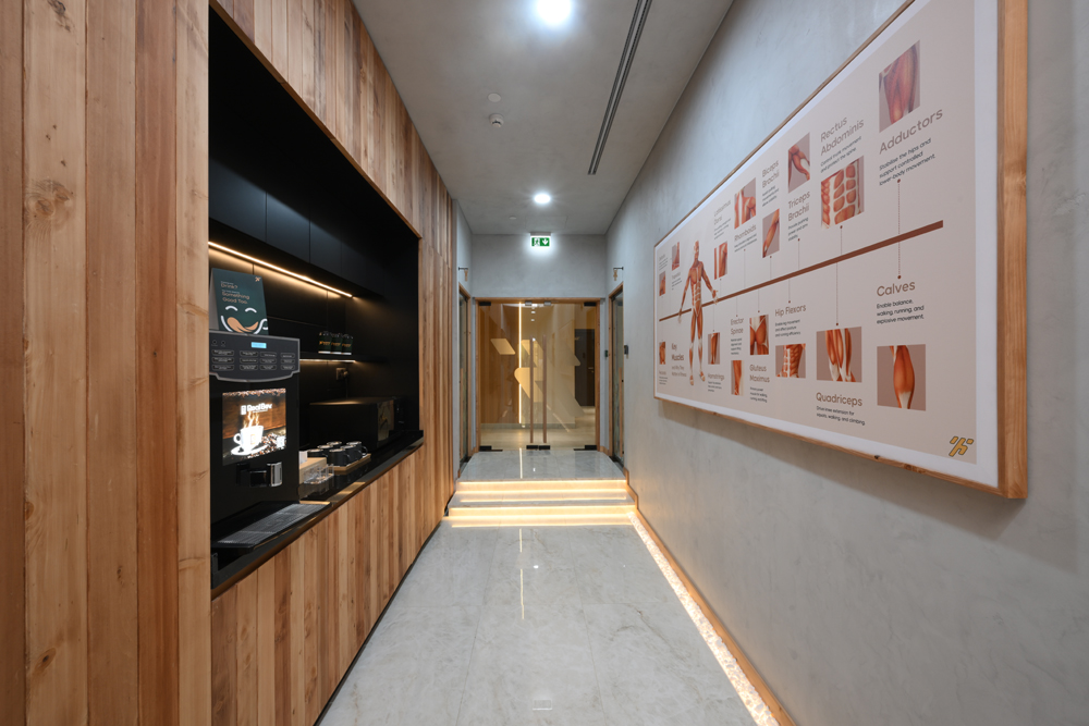 Coffee corner in the Fitty studio corridor