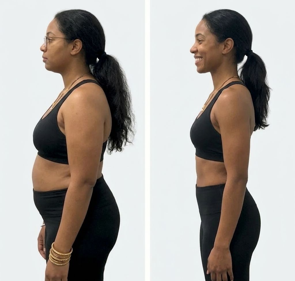 Jorgina before and after body transformation with Fitty